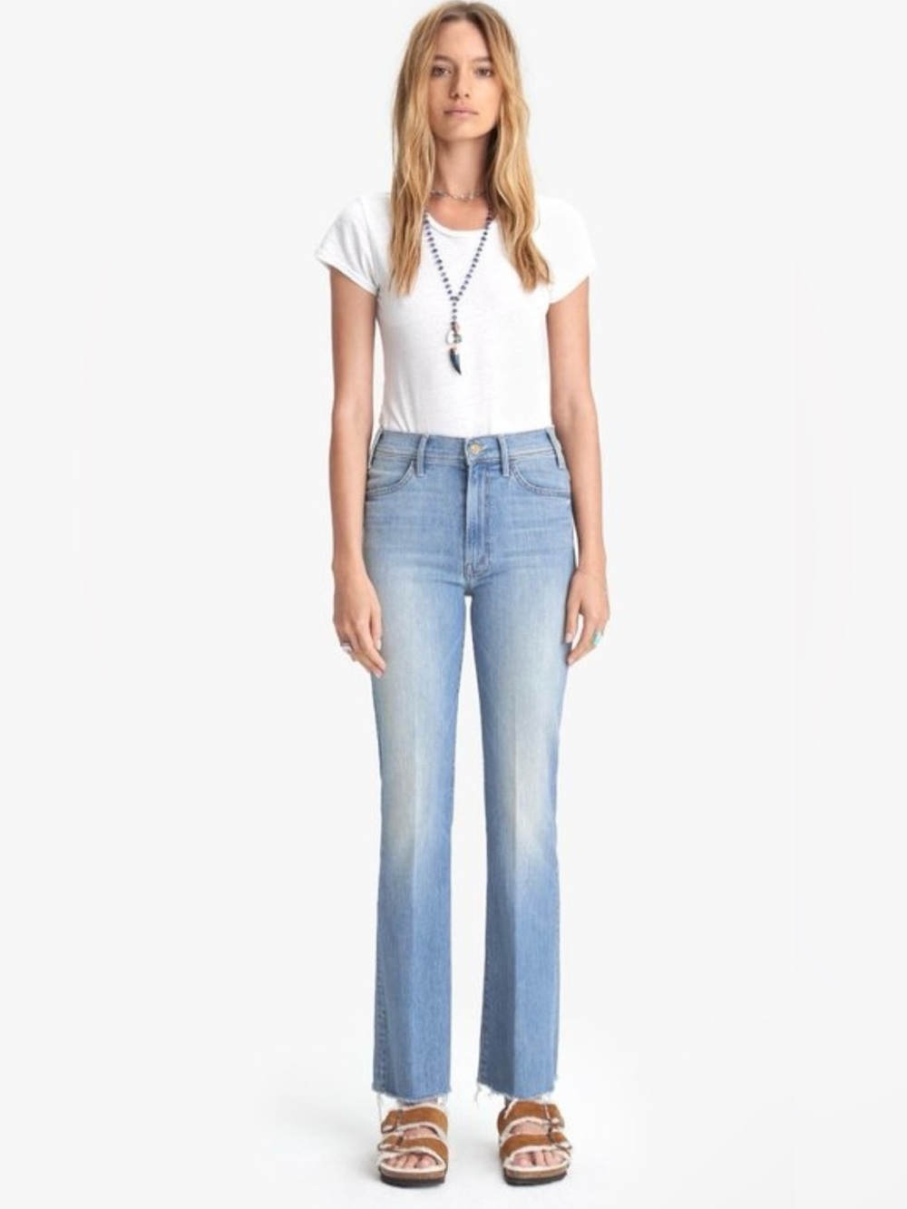 MOTHER denim The Hustler Ankle Fray in Shaken, Not Stirred